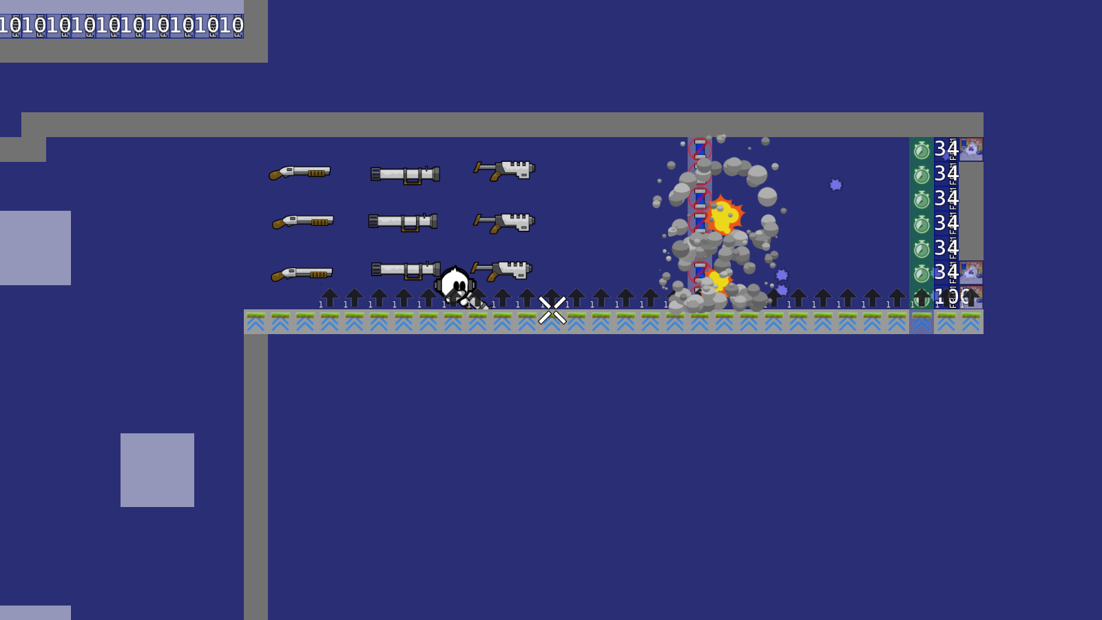 remove ^^-stoppers and add shields on the left?