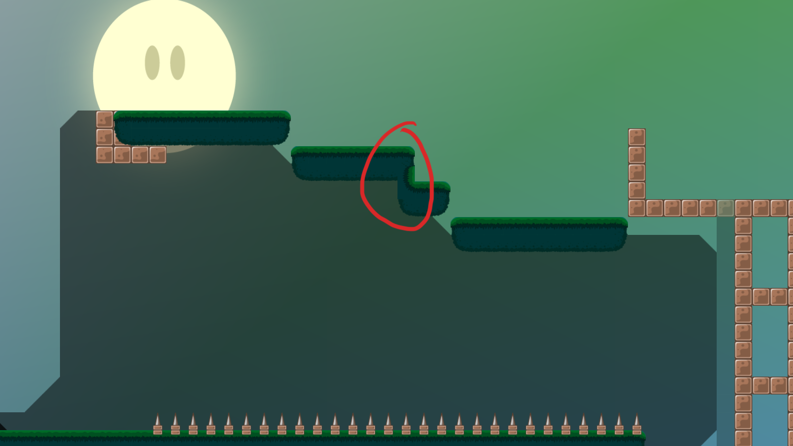 that doesn't look nice, I know there are not much possibilities to change that with that tileset, but maybe you could make it 2 tiles wide