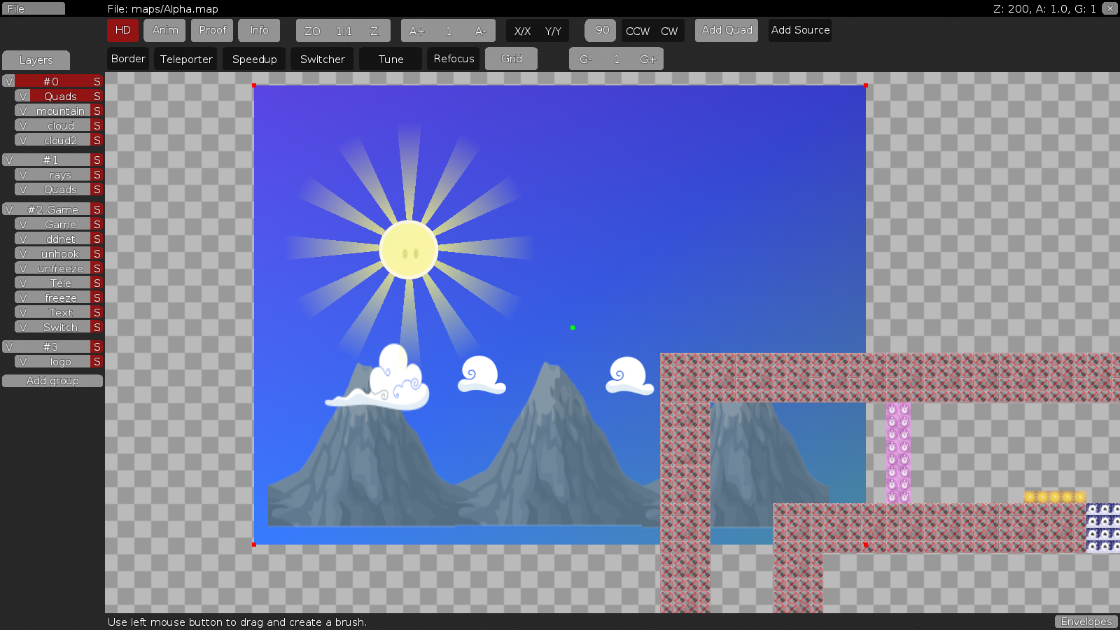 layers: ddnet, freeze,unfreeze -&gt; all possible with 'ddnet-tiles' tileset<br />layer: text -&gt; doable with 'tiles' tileset or even better with a clean alphabet tileset